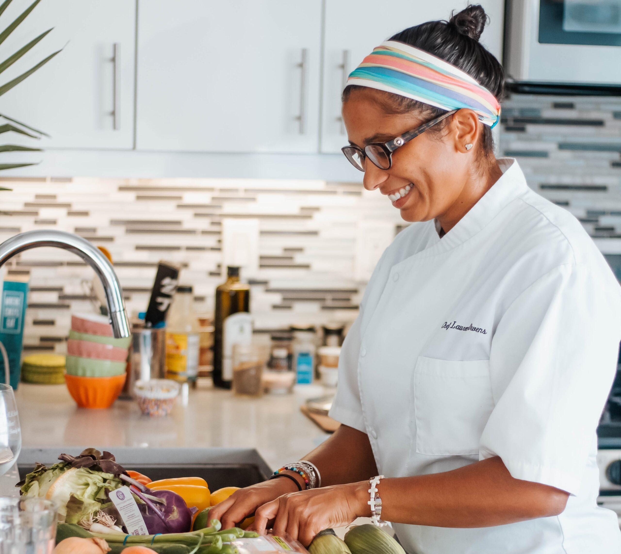 Picture of Chef Lauren in a kitchen.